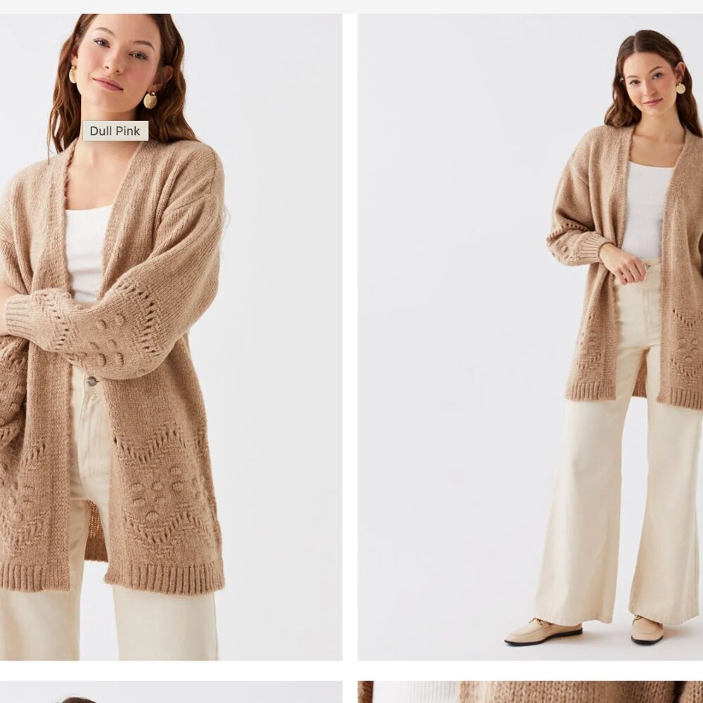 Oversized Chunky Camel Cardigan